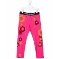 dolce & gabbana kids pantalon de jogging à fleurs - rose