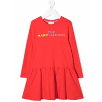 marc jacobs kids robe évasée à logo imprimé - rouge