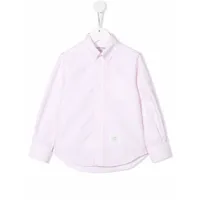 thom browne kids chemise boutonnée à logo imprimé - rose