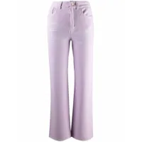 barrie pantalon droit en maille - violet