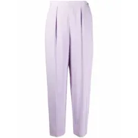chanel pre-owned pantalon de tailleur en soie (années 2000) - violet