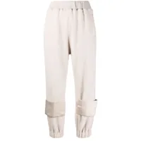 undercover pantalon de jogging à empiècements contrastants - blanc