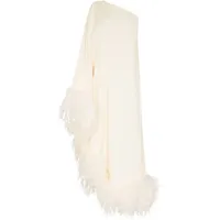 taller marmo robe longue ubud ornée de plumes - tons neutres