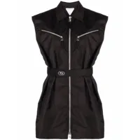 bottega veneta robe-chemise zippée à design sans manches - noir