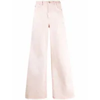 stella mccartney jean ample à bandes logo - rose