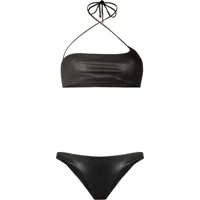 the attico bikini en cuir artificiel à design asymétrique - noir