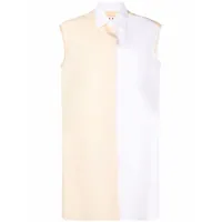 marni chemise bicolore à design sans manches - blanc