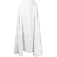 maticevski jupe en soie à carreaux - blanc