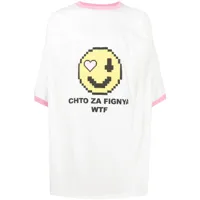 natasha zinko t-shirt à imprimé smiley - blanc