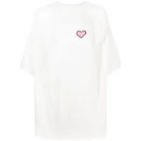 natasha zinko t-shirt pixel heart - blanc