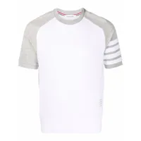 thom browne t-shirt à 4 bandes signature - blanc