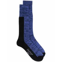 yohji yamamoto chaussettes à logo - bleu
