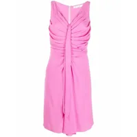 christian dior pre-owned robe drapée à design sans manches (années 2010) - rose