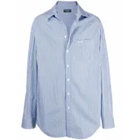 balenciaga chemise decollete à manches longues - bleu