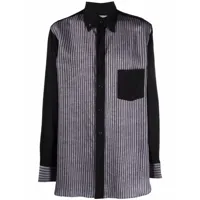 yohji yamamoto chemise à fines rayures - noir