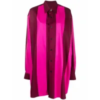 ami paris robe-chemise à rayures verticales - rose