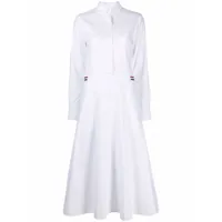 thom browne robe-chemise à bande tricolore - blanc