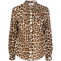 p.a.r.o.s.h. chemise à imprimé léopard - marron