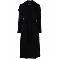 mackage manteau drapé à taille ceinturée - noir
