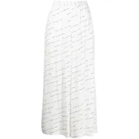rosetta getty pantalon en soie à slogan imprimé - blanc