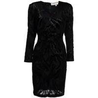 a.n.g.e.l.o. vintage cult robe courte à fleurs (années 1970) - noir