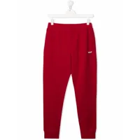 emporio armani kids pantalon de jogging à logo imprimé - rouge
