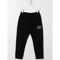 emporio armani kids pantalon de jogging à patch logo - noir