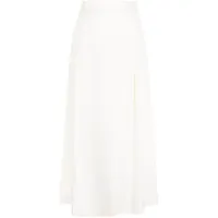 low classic jupe taille-haute à détails plissés - blanc
