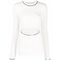 proenza schouler white label cardigan en fil bouclé à bords contrastants - blanc