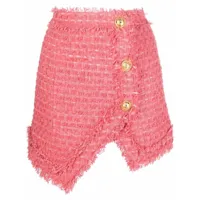 balmain minijupe en tweed à design texturé - rose