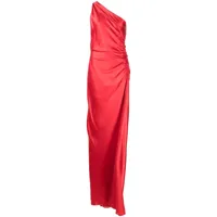 michelle mason robe longue asym en soie - rouge