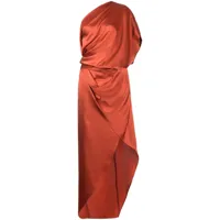 michelle mason robe mi-longue drapée - orange