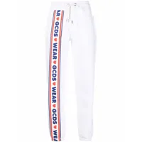 gcds pantalon de jogging à logo imprimé - blanc