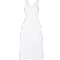 low classic robe mi-longue à design tablier - blanc