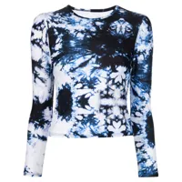 cynthia rowley t-shirt maui rashguard à imprimé tie-dye - bleu