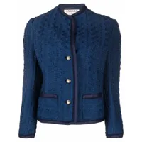 a.n.g.e.l.o. vintage cult veste à design sans col (années 1970) - bleu