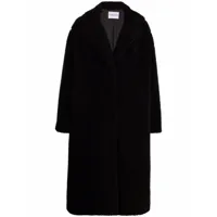 stand studio manteau texturé maria à simple boutonnage - noir