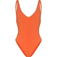 toteme maillot de bain à col v - orange