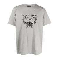 mcm t-shirt à logo imprimé - gris
