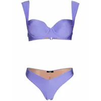 noire swimwear bikini à effet de brillance - violet