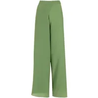 amir slama pantalon palazzo en soie - vert