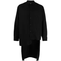 yohji yamamoto chemise asymétrique en coton - noir