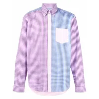 mackintosh chemise bloomsbury colour block à carreaux vichy - bleu