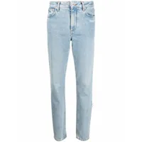 off-white jean à patch logo - bleu