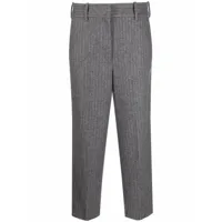 circolo 1901 pantalon court à fines rayures - gris