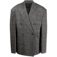 balenciaga blazer engineered oversize à carreaux - gris