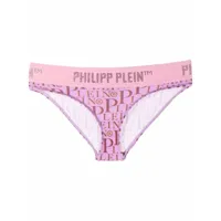 philipp plein culotte à logo imprimé all-over - rose
