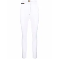 philipp plein legging en jean à taille haute - blanc