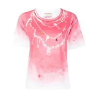 marni t-shirt à motif graphique - rose