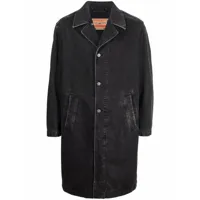 diesel manteau d-roku-long en jean - noir